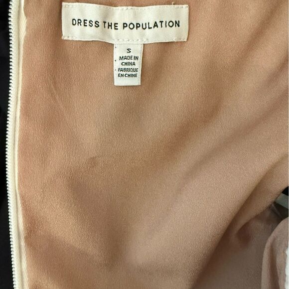 DRESS the POPULATION Jayleen White Nude Floral Guipure Lace Cocktail Midi - Picture 8 of 8